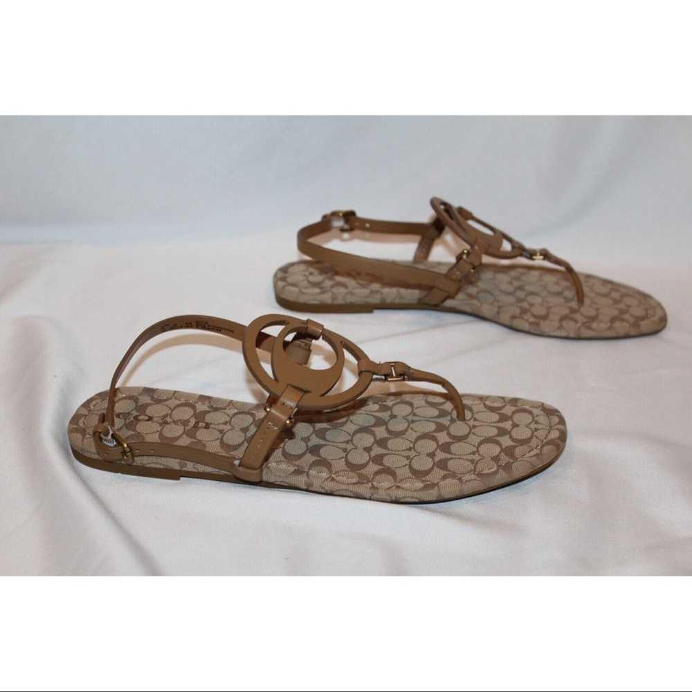 Coach Authentic Brown Logo Sandals for Women - Picture 6 of 7